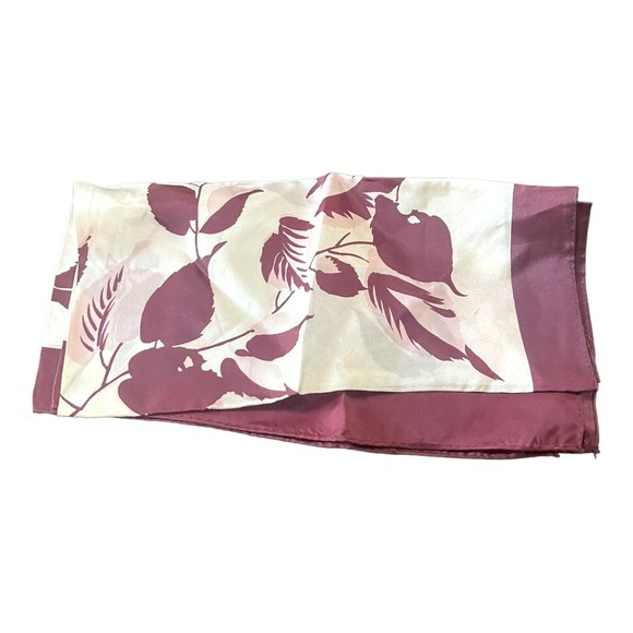 Vintage Floral Handkerchief Hanky Purple Pink Art Deco Retro Scarf Some Stain - Picture 4 of 5